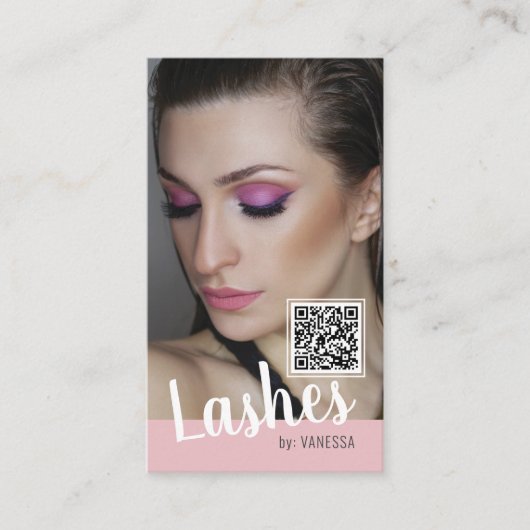 Cartes de visite Eyelash avec code QR et photos (Devant)
