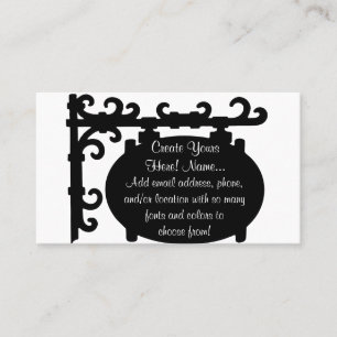 Cartes de visite faciles Antique Black Scroll Sign