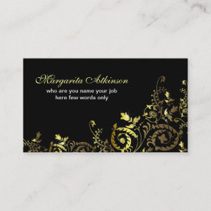 cartes de visite faits sur commande chics d'or de