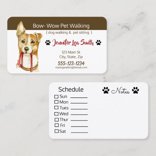 Cartes de visite faits sur commande d'animal (Devant / Derrière)