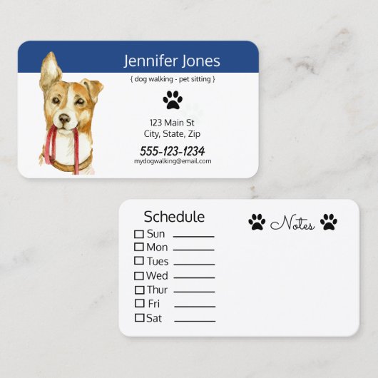 Cartes de visite faits sur commande d'animal (Devant / Derrière)