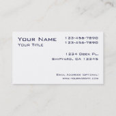 Cartes de visite faits sur commande de bleu marine (Dos)