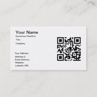 Cartes de visite faits sur commande de code de QR