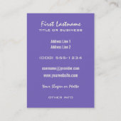 Cartes de visite faits sur commande de couleur de (Dos)