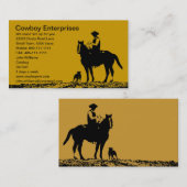 Cartes de visite faits sur commande de cowboy - (Devant / Derrière)