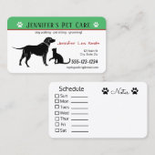 Cartes de visite faits sur commande de soin des (Devant / Derrière)