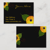 Cartes de visite faits sur commande de tournesol (Devant / Derrière)