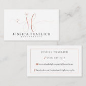 Cartes de visite faits sur commande pour Jessica (Devant / Derrière)