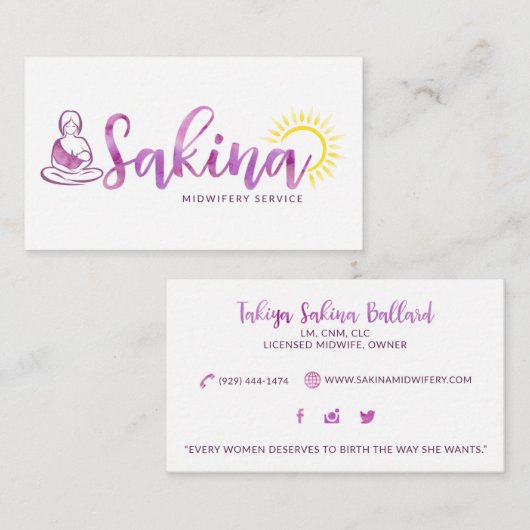 Cartes de visite faits sur commande : Sakina (Devant / Derrière)