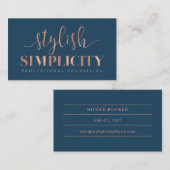 Cartes de visite faits sur commande : Simplicité (Devant / Derrière)