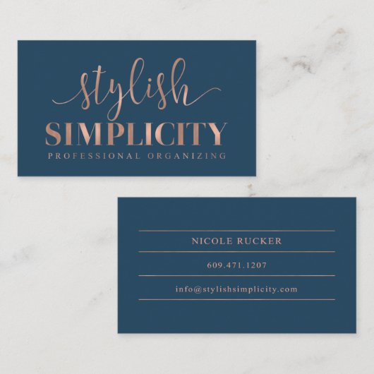 Cartes de visite faits sur commande : Simplicité (Devant / Derrière)