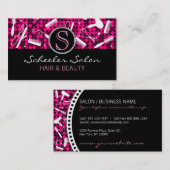 Cartes de visite fascinants de monogramme de salon (Devant / Derrière)