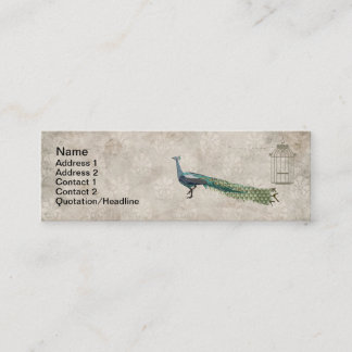 Cartes de visite fascinants de paon