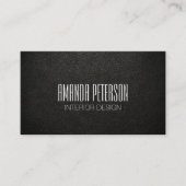 Cartes de visite Faux Black Leather Designer (Devant)