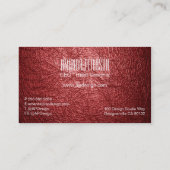 Cartes de visite Faux Red Leather Designer (Dos)