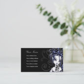 Cartes de visite féeriques d'art de tatouage bleu (Debout devant)