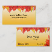 Cartes de visite feuilles d'érable rouge (Devant / Derrière)