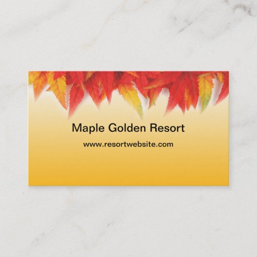 Cartes de visite feuilles d'érable rouge (Devant)