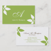 Cartes de visite Feuilles modernes - Vert/Blanc (Devant / Derrière)