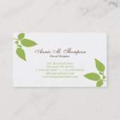 Cartes de visite Feuilles modernes - Vert/Blanc (Dos)