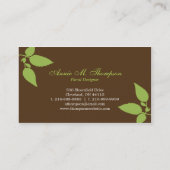Cartes de visite Feuilles modernes - Vert/cacao (Dos)