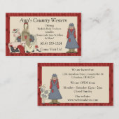 Cartes de visite : : Fille et animaux de ferme de (Devant / Derrière)