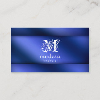 Cartes de visite financiers Blue Metallic