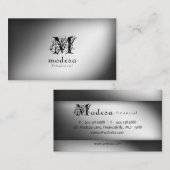 Cartes de visite financiers Silver Professional Pl (Devant / Derrière)