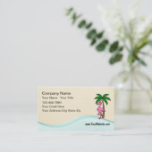 Cartes de visite Flamant Thème Tropical de Plage (Debout devant)