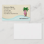 Cartes de visite Flamant Thème Tropical de Plage (Devant / Derrière)