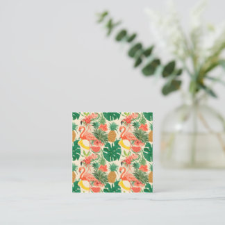 Cartes de visite Flamant Tropical Vintage