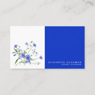 Cartes de visite Fleur sauvage bleu et blanc