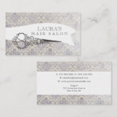 Cartes de visite fleuris vintages de salon de (Devant / Derrière)