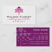cartes de visite > fleuriste [pourpre : rose] (Devant / Derrière)