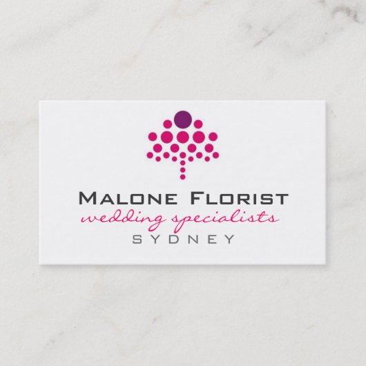cartes de visite > fleuriste [pourpre : rose] (Devant)