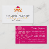 cartes de visite > fleuriste [rose : orange] (Devant / Derrière)
