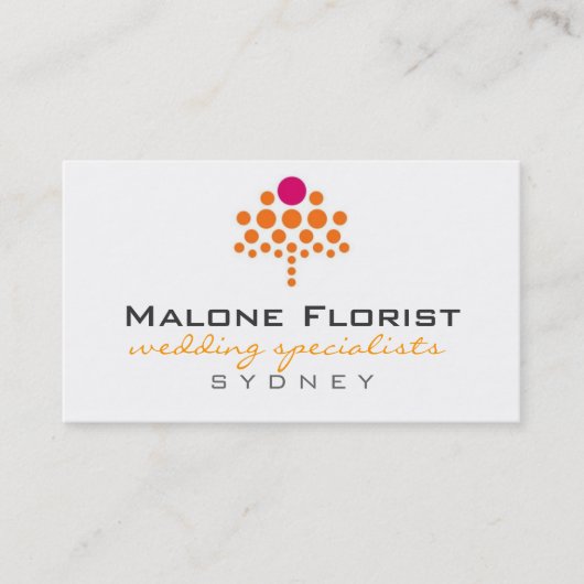 cartes de visite > fleuriste [rose : orange] (Devant)
