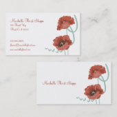 Cartes de visite fleuristes de Red Peonies (Devant / Derrière)