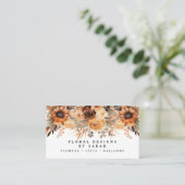 Cartes de visite Fleurs Boho Or et Champagne (Debout devant)