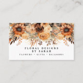 Cartes de visite Fleurs Boho Or et Champagne (Devant)