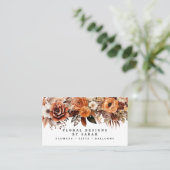 Cartes de visite Fleurs Boho Or et Champagne (Debout devant)
