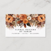 Cartes de visite Fleurs Boho Or et Champagne (Devant)