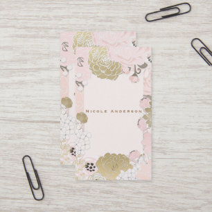 Cartes de visite Fleurs botaniques vintage glamour
