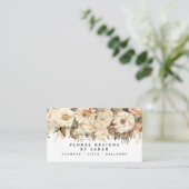 Cartes de visite Fleurs Champagne et Or Boho (Debout devant)