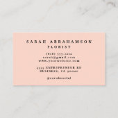 Cartes de visite Fleurs Champagne et Or Boho (Dos)