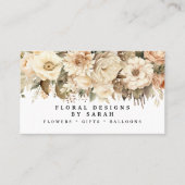 Cartes de visite Fleurs Champagne et Or Boho (Devant)