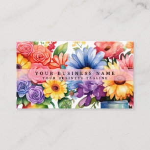 Cartes de visite Fleurs Colorées Élégantes de Prin