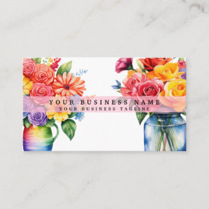Cartes de visite Fleurs Colorées Élégantes de Prin