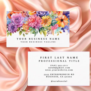 Cartes de visite Fleurs Colorées Élégantes de Prin