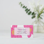 Cartes de visite Fleurs Corail Gris Fuchsia (Debout devant)